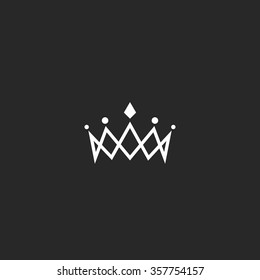 Royal crown logo mockup monogram, jewel tiara princess beauty symbol, thin line design element