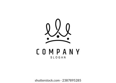 Royal crown logo with simple line design style