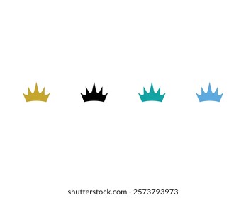 royal crown logo symbol vector illustration on transparent background