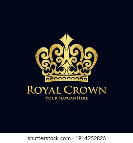 Plantilla de vectores de logotipo de la corona real