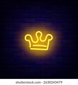 Royal crown neon symbol. Hand drawn sketch. King headwear. Kids painting. Winning and luxury concept. Vector illustration