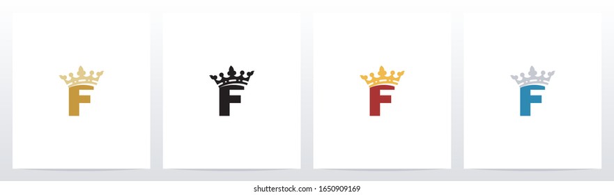 
Royal Crown On Letter Logo Design F