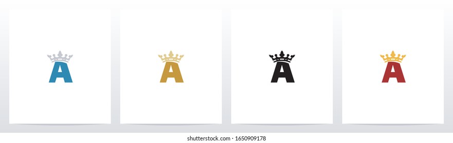 
Royal Crown On Letter Logo Design A