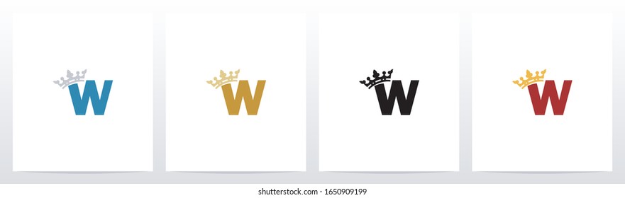 
Royal Crown On Letter Logo Design W