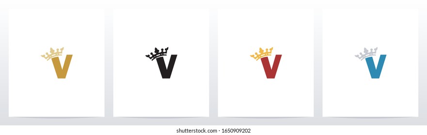 
Royal Crown On Letter Logo Design V