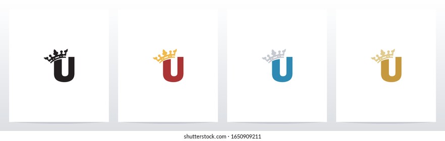 
Royal Crown On Letter Logo Design U