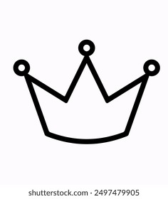 Royal crown outline icon. Clipart image isolated on white background