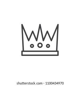 Royal crown outline icon. linear style sign for mobile concept and web design. King Crown line vector icon. Symbol, logo illustration. Pixel perfect vector graphics
