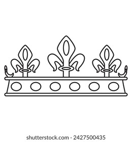 Royal crown outline icon Vector illustration