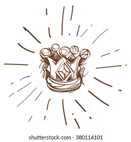 The royal crown outline sketch.