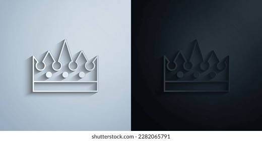 royal crown paper icon with shadow effect vector illuistration design