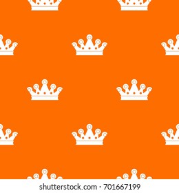 Royal crown pattern repeat seamless in orange color for any design. Vector geometric illustration