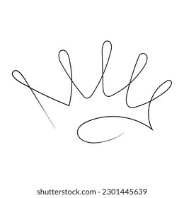 Royal crown, queen or princess diaden, tiara head, King in doodle style, hand drawn line isolated on white background