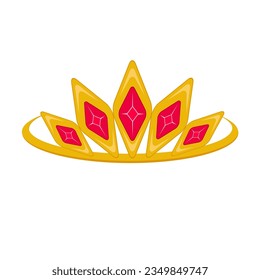 royal crown with ruby stone