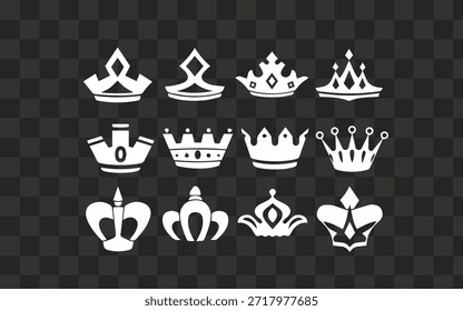 Colección de Vector Royal Crown Silhouette