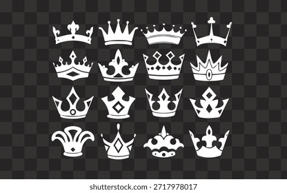 Royal Crown Silhouette Vector Collection Design
