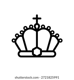  Corona real - icono de Vector simple