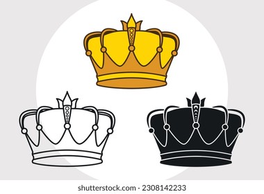 Diseño de vectores impresos SVG monograma de la Corona Real