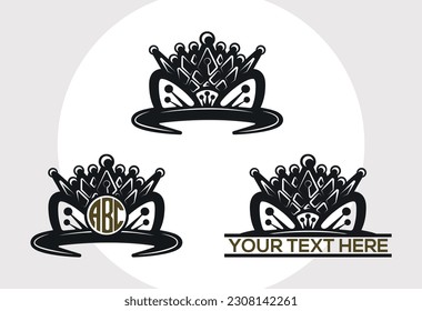Diseño de vectores impresos SVG monograma de la Corona Real