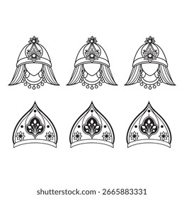Ilustração do vetor da coleção de símbolos da coroa real