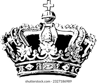 Royal Crown of the United Kingdom, Historic Monarchy Symbol (Editable) - Vektorgrafik