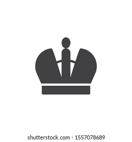 Royal crown vector icon. filled flat sign for mobile concept and web design. Luxury Crown glyph icon. Symbol, logo illustration. Vector graphics