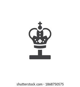 Royal crown vector icon. filled flat sign for mobile concept and web design. Emperor king crown glyph icon. Symbol, logo illustration. Vector graphics