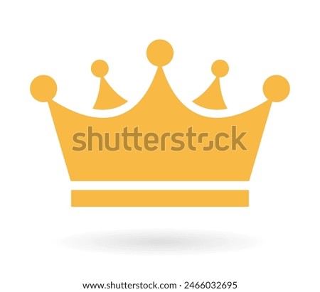 Royal crown vector icon isolated on white background. Heraldic flat illustration of royalty emblem, premium luxury level business concept.