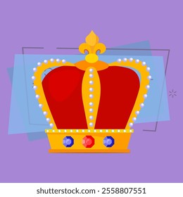 Royal crown vector illustration. King, coronation, emperor. Monarchy attributes concept. Vector illustration can be used for topics like history, jewelry, monarchy