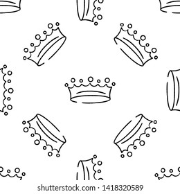 Royal Crown vector seamless pattern for packaging or digital paper, scrapbook and wallpaper. Seamless background for textile design, wallpaper, surface textures, t-shirts, school supplies.