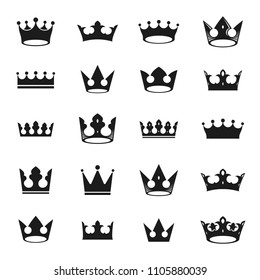 Royal Crowns ancient emblems elements set. Heraldic vector design elements collection. Retro style label, heraldry logo.