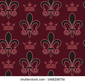 Royal damask wallpaper for decorative design. Vector image