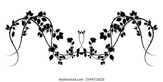 royal decoration interlacing roses plants pattern. Stock vector image