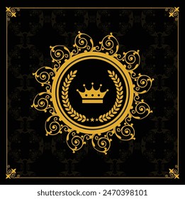 Royal Decorative vintage frames with borders Dark Background