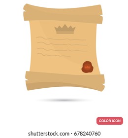 Royal decree color flat icon for web and mobile design