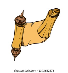 Royal Decree Scroll On A White Background. Cartoon Style.