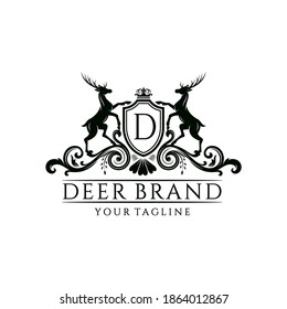 Royal Deer Crest Logo Template