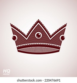 Royal design element, regal icon. Vector majestic crown, luxury stylized coronet illustration. King and queen regalia Ã?Â¢?? imperial eps8 symbol.