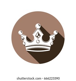 Royal design element, regal icon. Stylish majestic 3d crown, luxury coronet illustration. Imperial three-dimensional symbol.