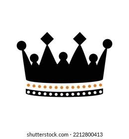 Royal diadem queen crown icon | Black Vector illustration |