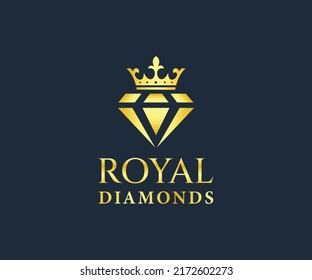 Royal Diamond Logo Gold Luxury Diamond Stock Vector (Royalty Free ...