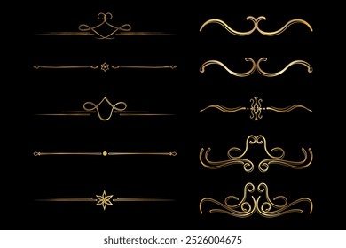 Conjunto de Elementos separadores de oro elegante florecer Royal Divider
