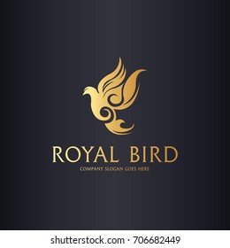 Royal Dove Logo. Easy to change color, size and text. 