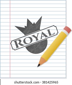 Royal drawn with pencil strokes