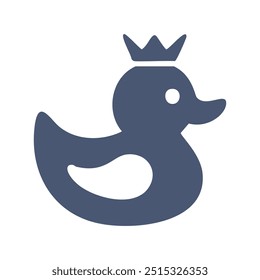 Royal duck icon. Simple icon design of a duck wearing a crown. Perfect for kids' products, branding, and decorations.