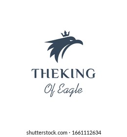 Royal eagle logo, Eagle with crown logo design.
