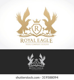 Royal Eagle Luxury Crest logo template