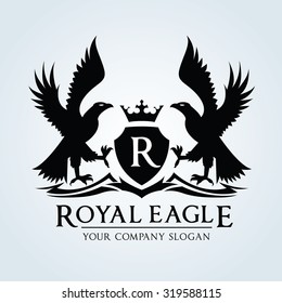 Royal Eagle Luxury Crest logo template