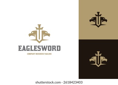 royal eagle sword logo vector