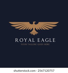 Royal eagle vector logo design illustration elegant and catchy idea. Royal eagle logo for royal logo design simple illustration